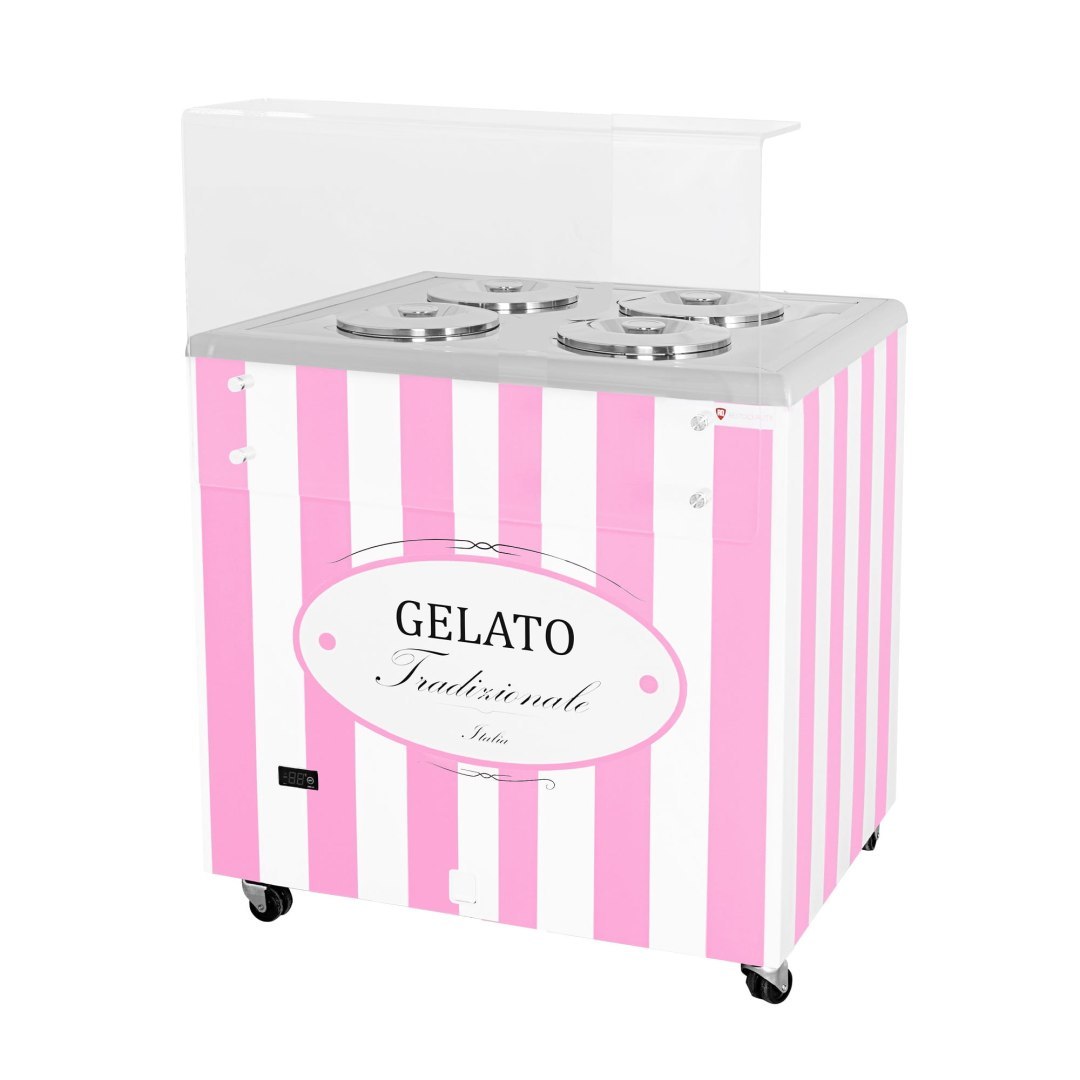 Konserwator do lodów GELATO POZETTI 4 PINK z przodu
